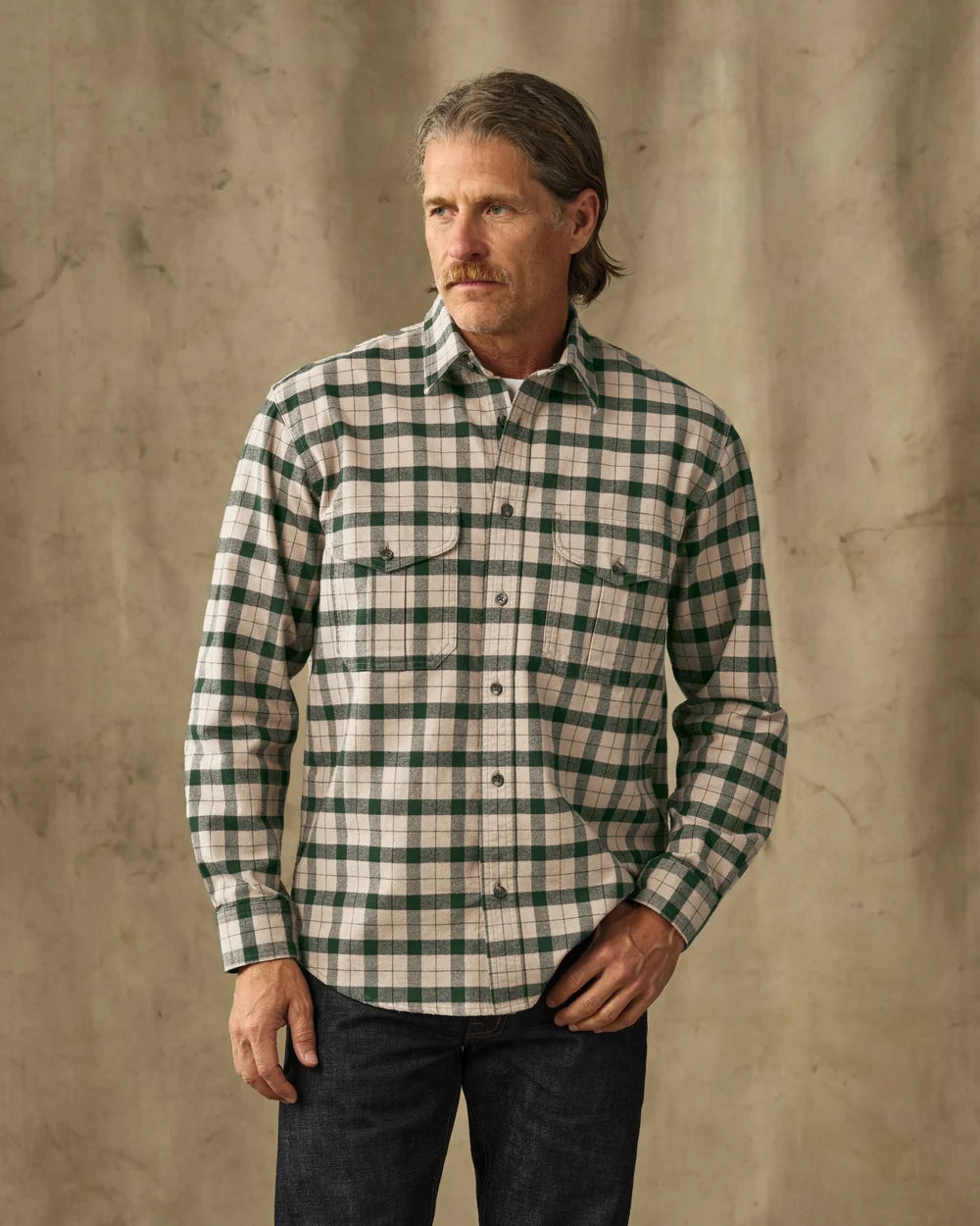 Alaskan Guide Shirt "Oatmeal/Pine Plaid"