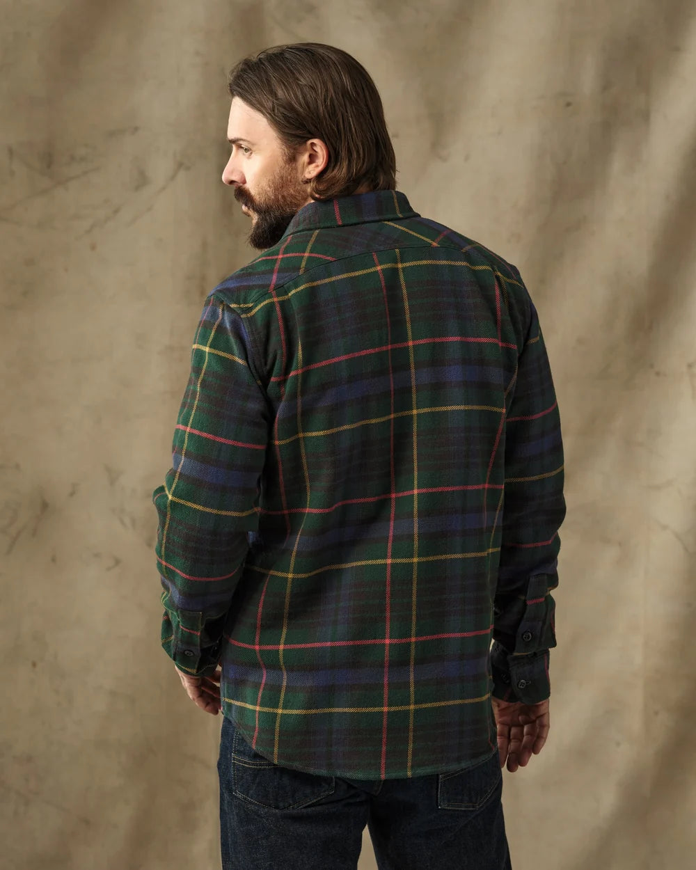 Vintage Flannel Work Shirt "Green/Navy Plaid"