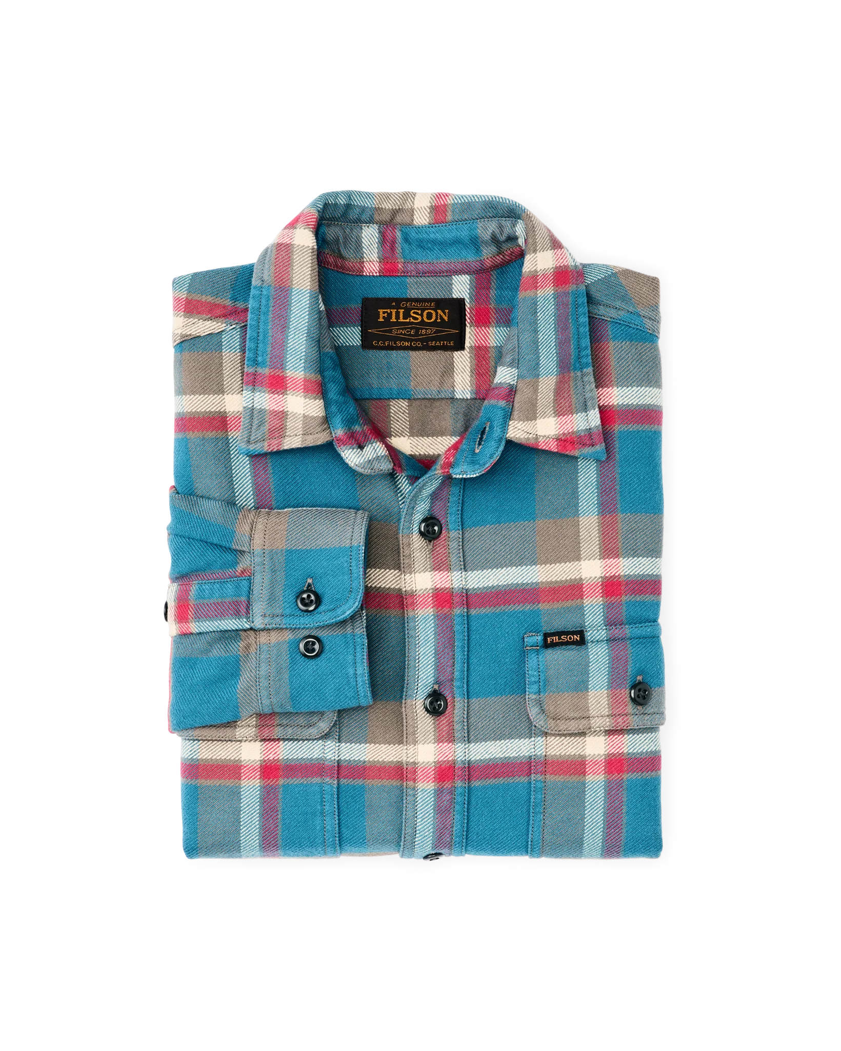 Vintage Flannel Work Shirt "Blue/Grey Multi-Plaid"