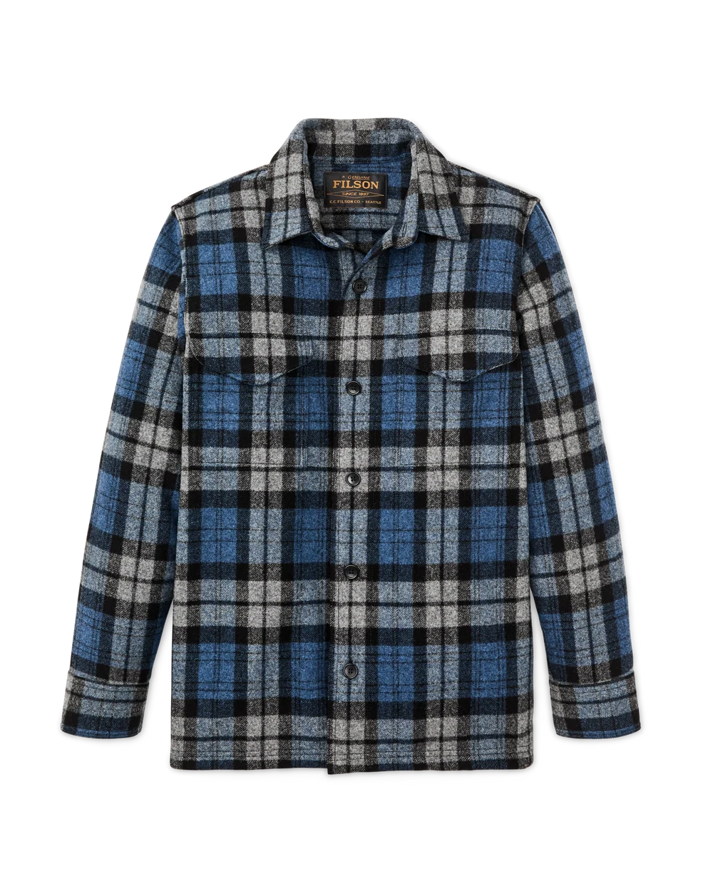 Wool Jac-Shirt "Blue/ Heather Grey Plaid"