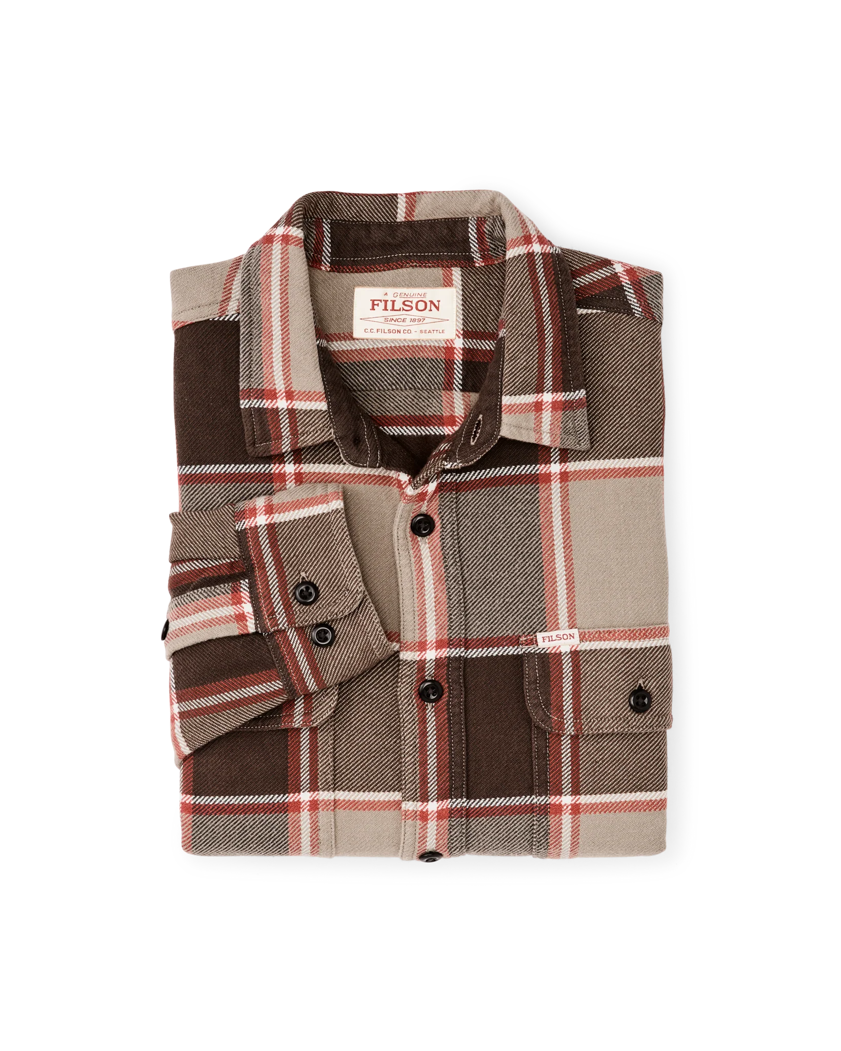 Vintage Flannel Work Shirt "Tan/Orange Multi-Plaid"