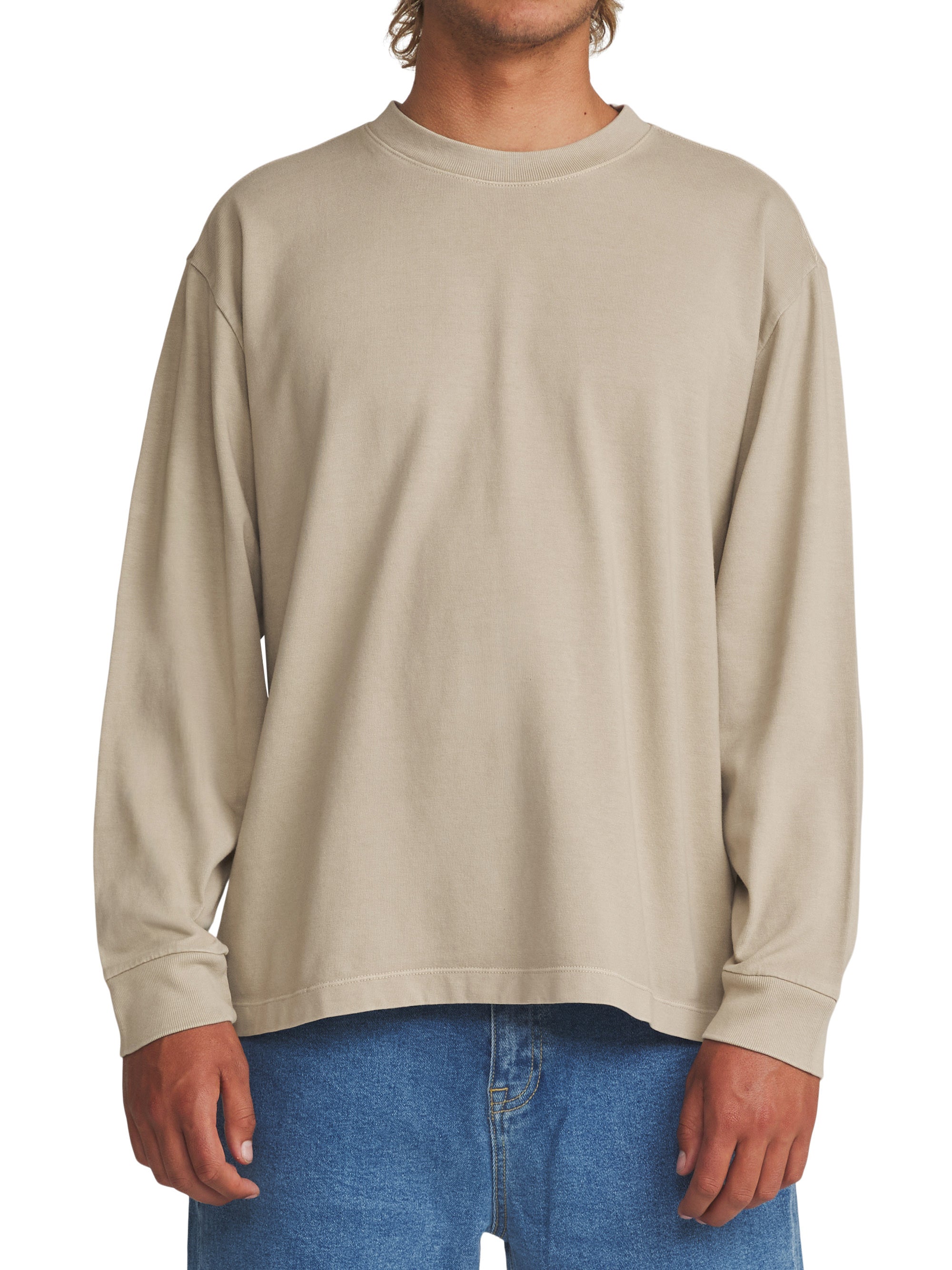 Box Fit LS Tee "Taupe"