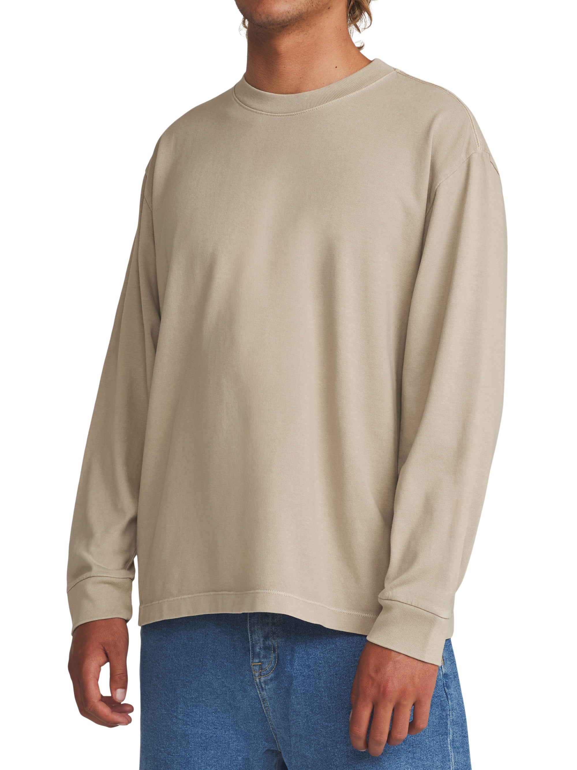 Box Fit LS Tee "Taupe"