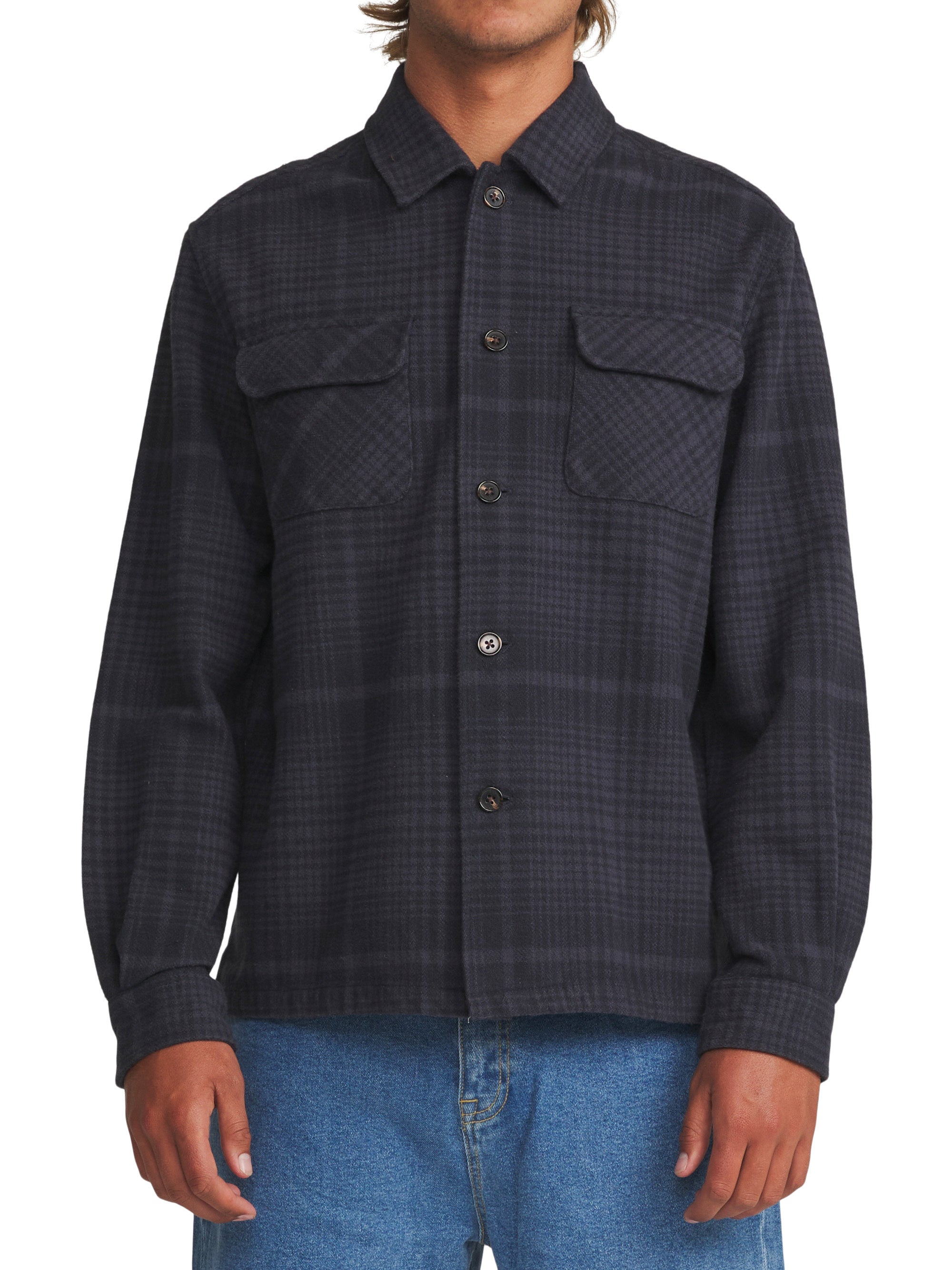 Shiloh Flannel "Navy Plaid"
