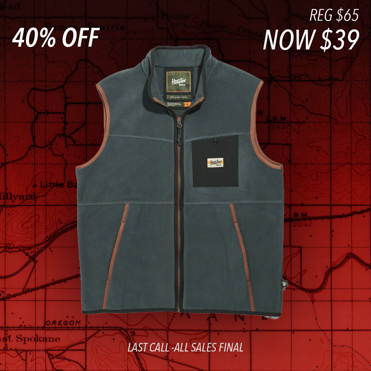 Free Range Fleece Vest "Fog"