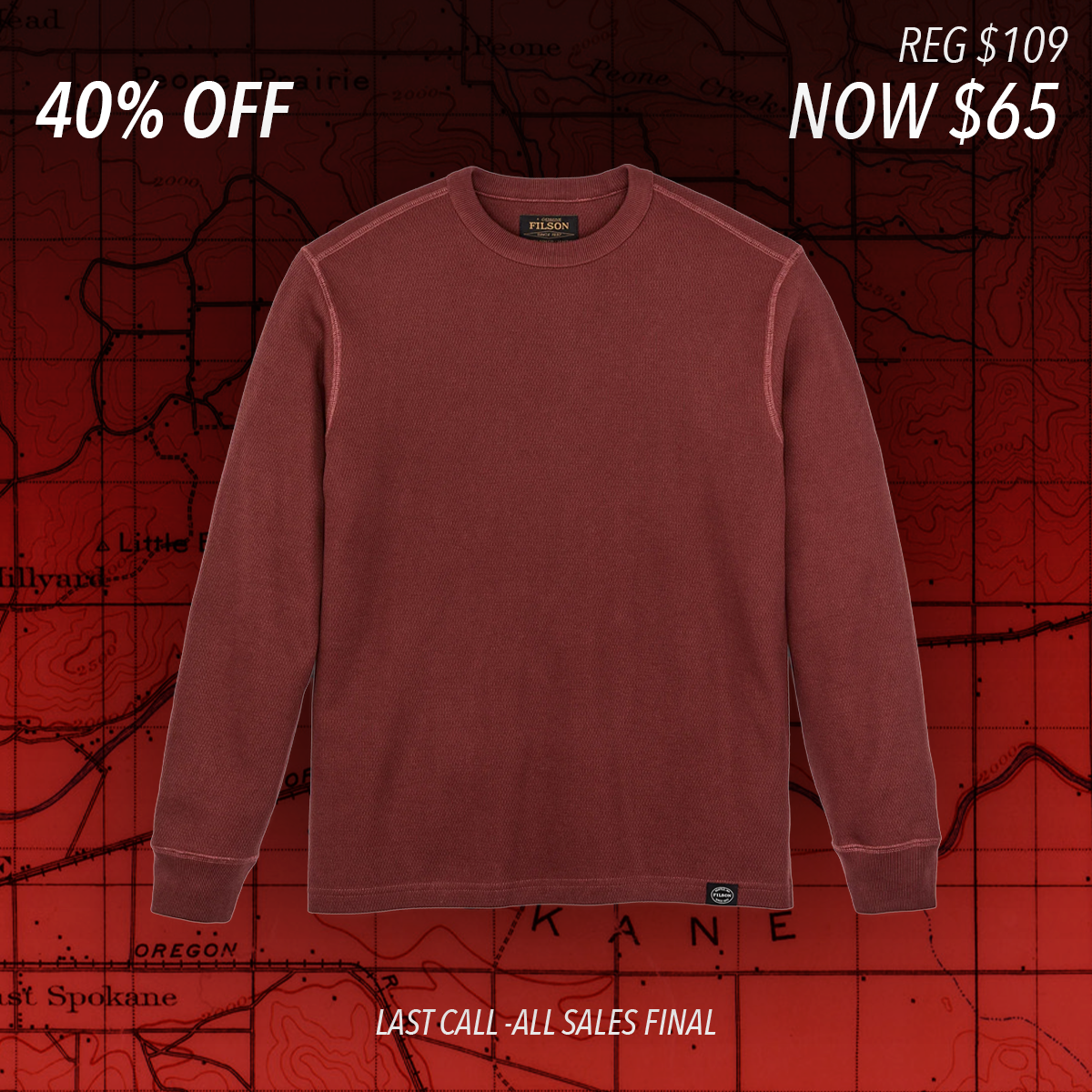 Waffle Knit Termal Crewneck "Fired Brick"
