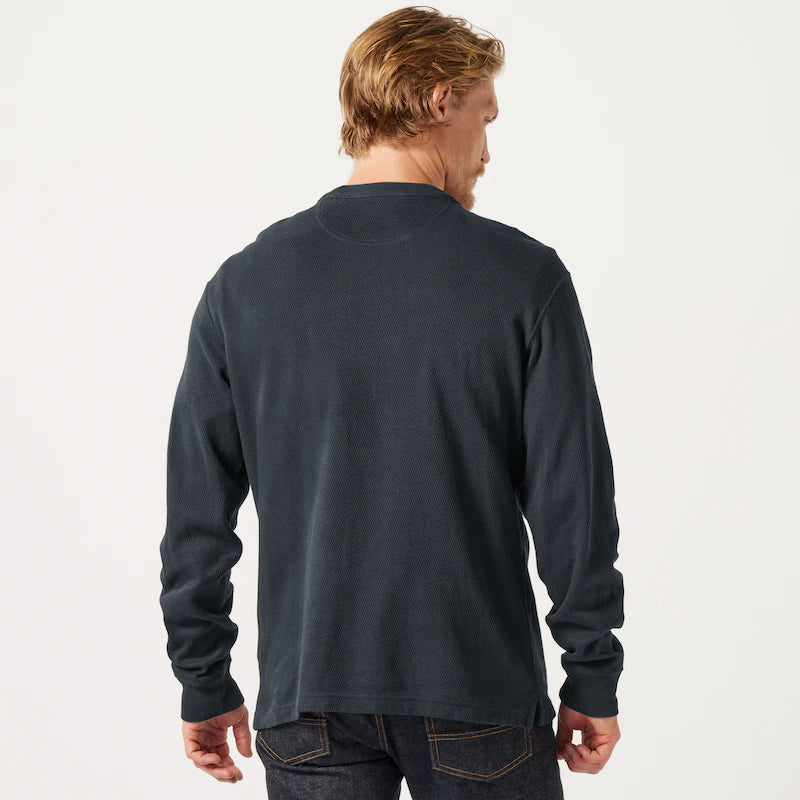 Waffle Knit Thermal Crew "Navy"