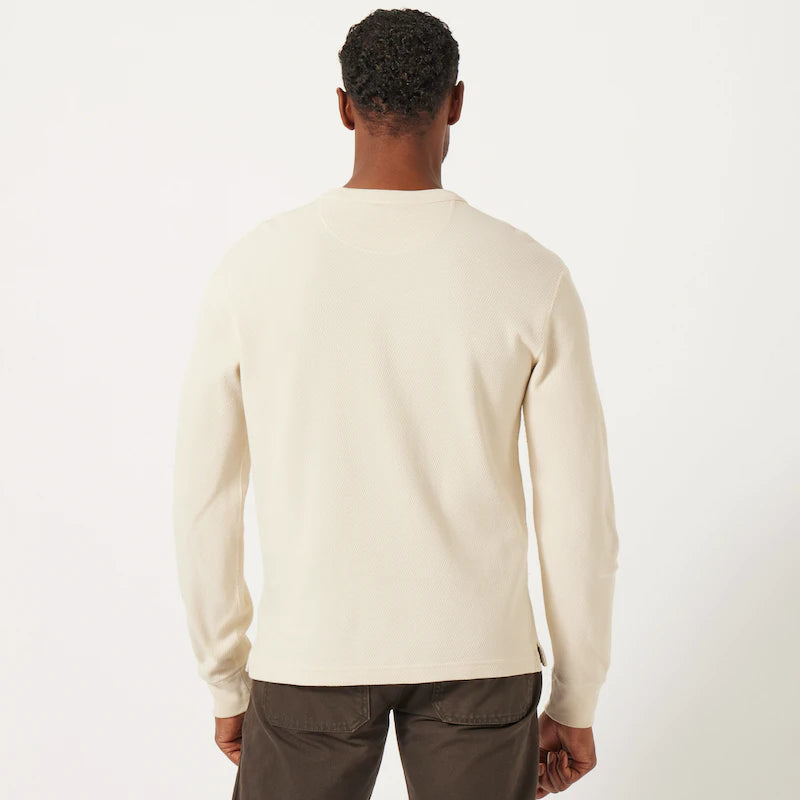 Waffle Knit Thermal Crew "Sand"
