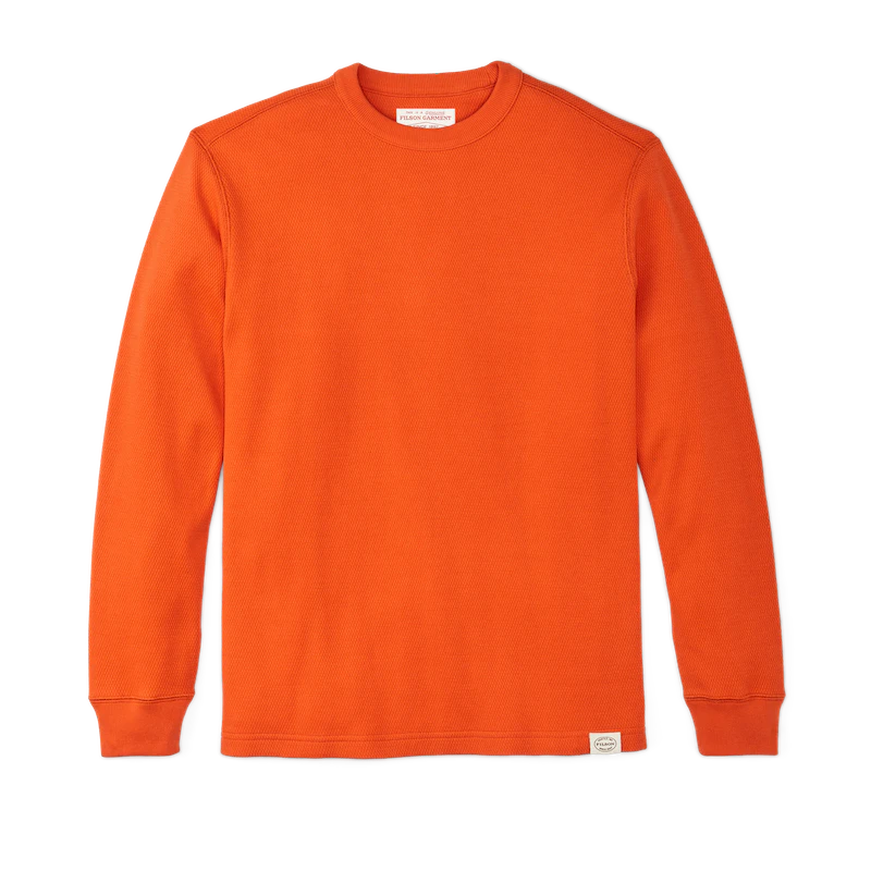 Waffle Knit Thermal Crew "Flame"