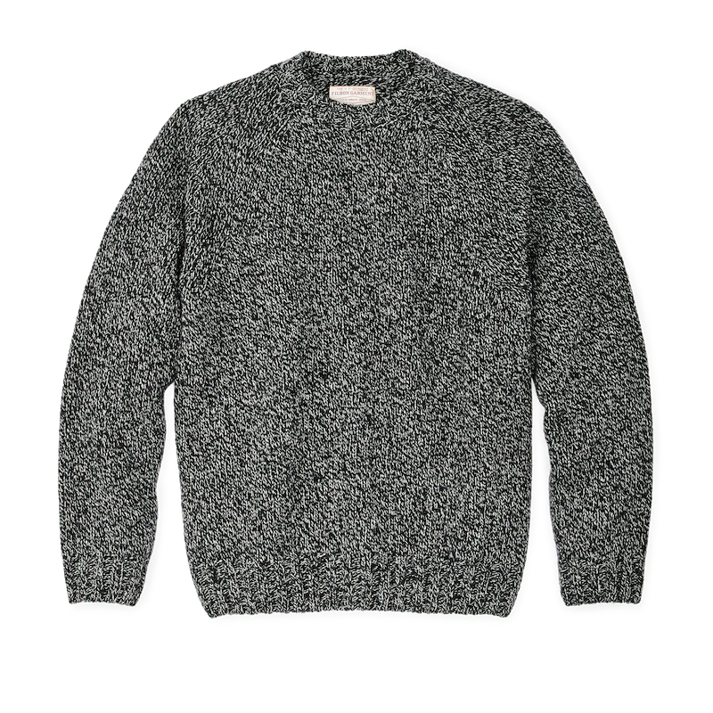 Heritage 3-Gauge Wool Sweater "Black / White Melange"