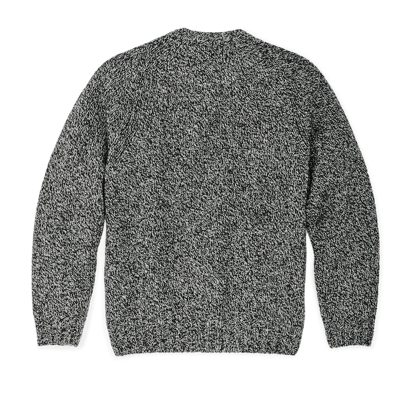 Heritage 3-Gauge Wool Sweater "Black / White Melange"