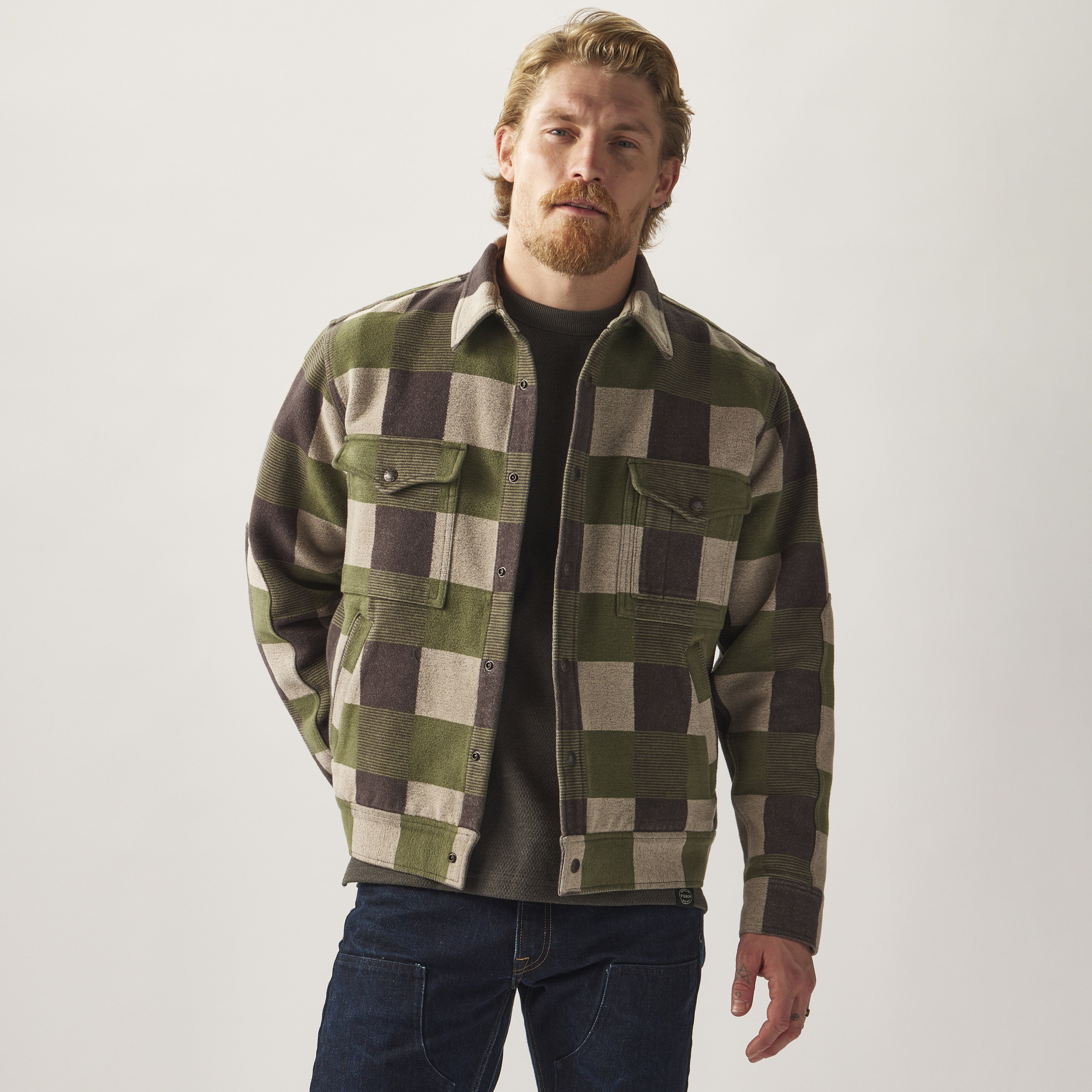 Beartooth Camp Jacket "Cinder/ Olive Check"